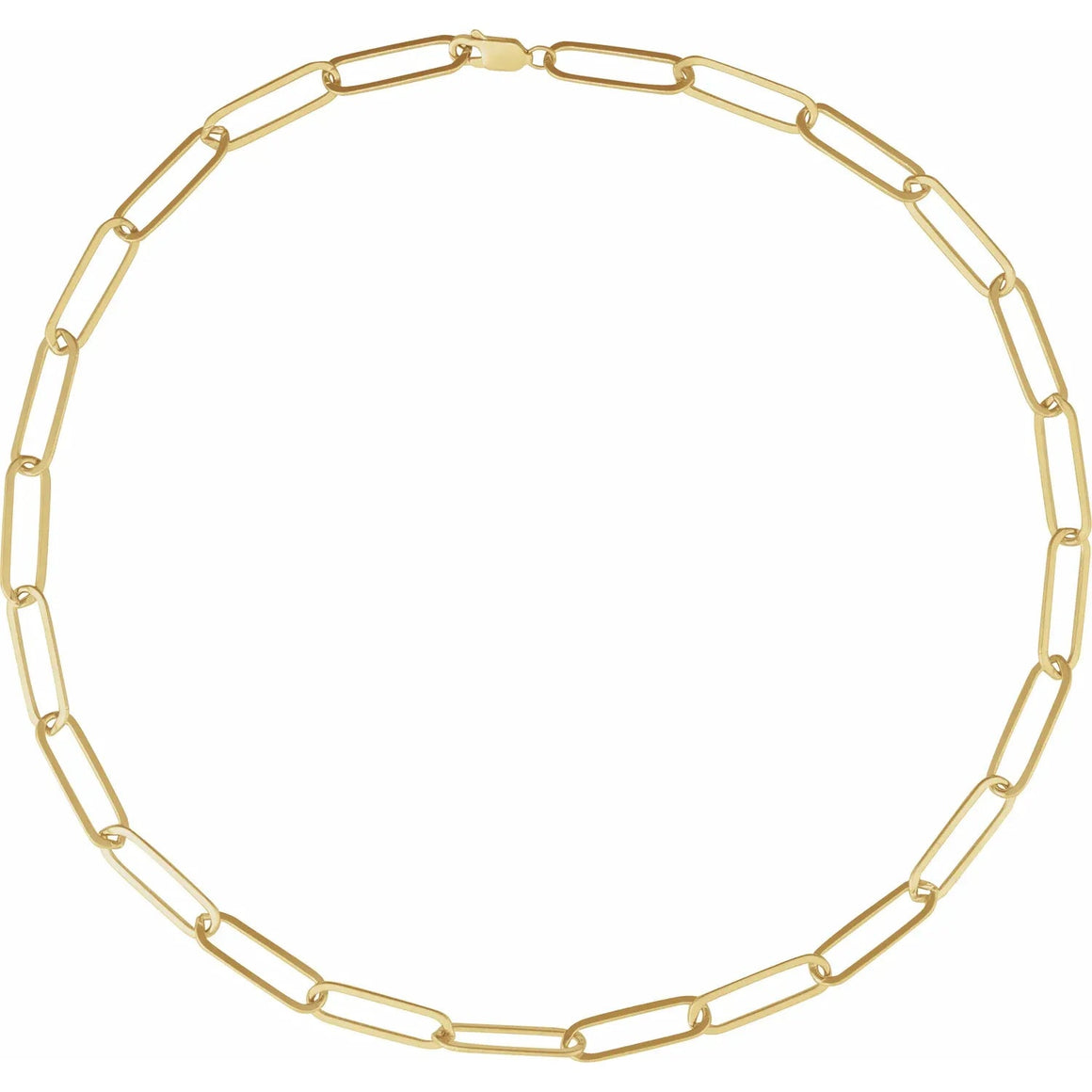14K Yellow Gold-Filled Extra Large 6.2 mm Long Link Elongated Statement PaperClip Chain Necklace