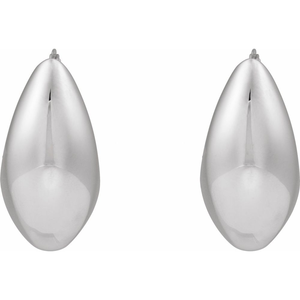 Sterling Silver 25.1 mm Electroform Tapered Hoop Earrings