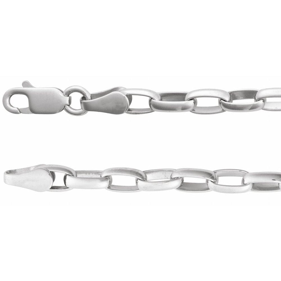 3.9 mm Puffy Cable Chain Statement Necklace In Solid Sterling Silver
