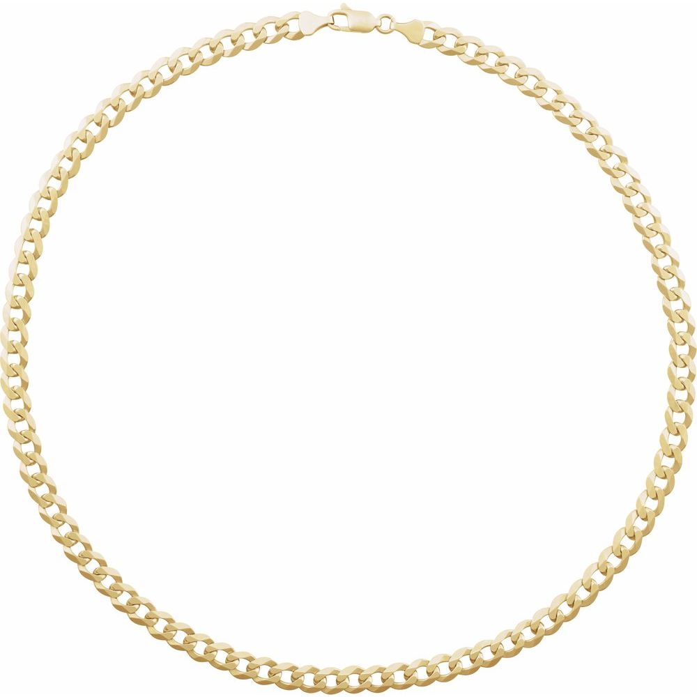 7 mm Curb Chain Statement Bracelet In Solid 14K Yellow Gold