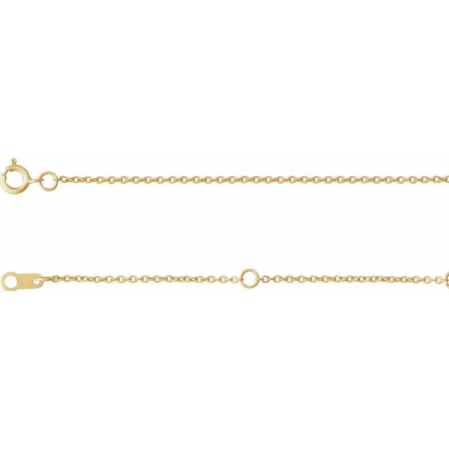 Adjustable 1mm Cable Chain Necklace In 18K Solid White Gold