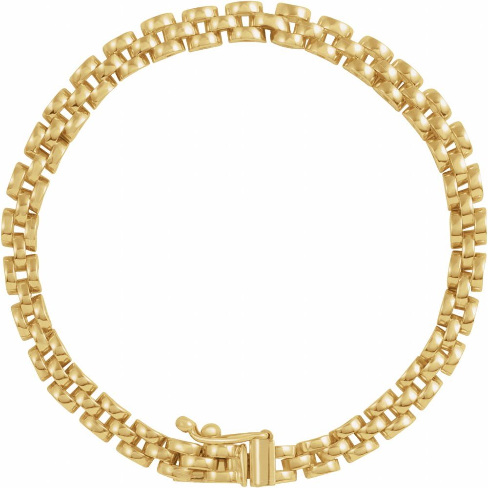 Women's 6.5 Inch Solid 14K Yellow Gold Small Panther Bracelet