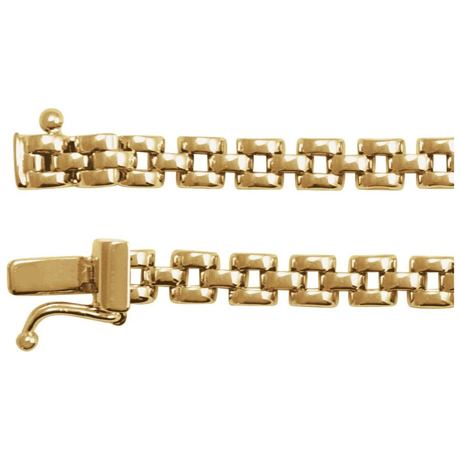 Women's 6.5 Inch Solid 14K Yellow Gold Small Panther Bracelet