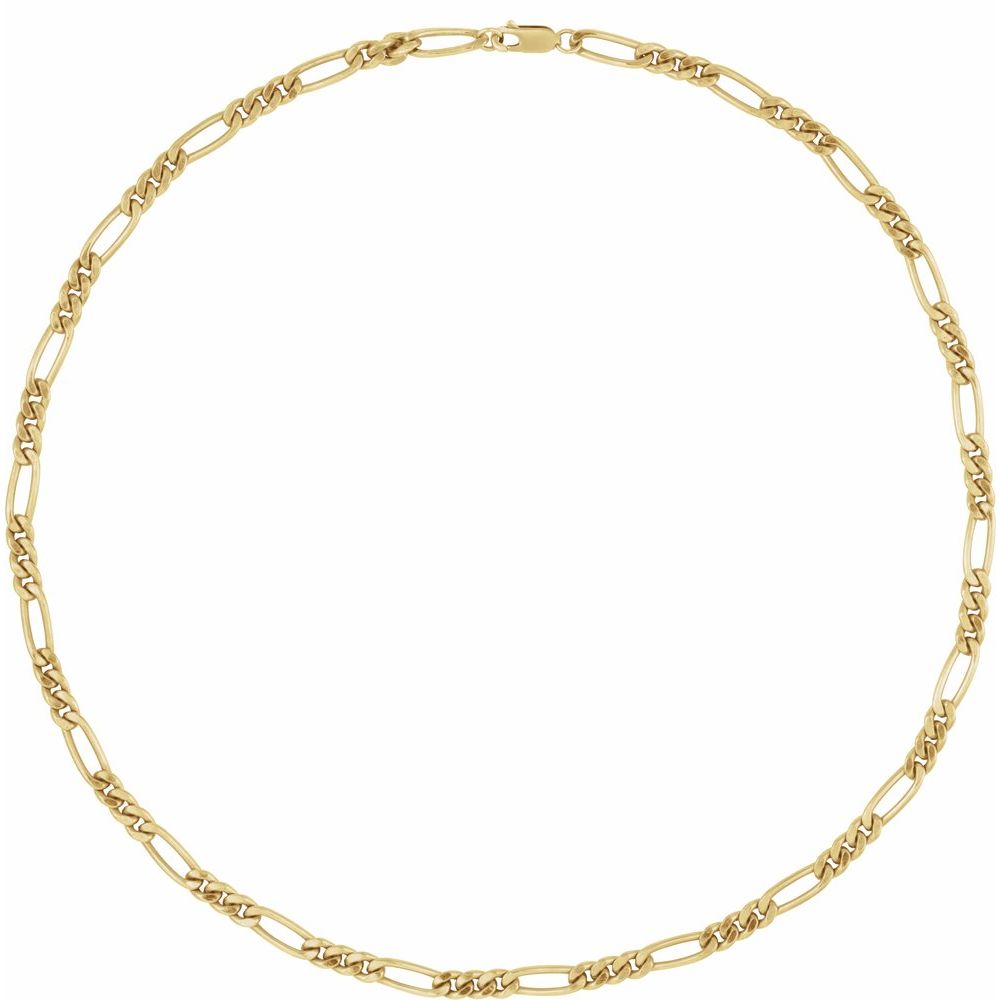 5.2 mm Figaro Chain Bracelet In Solid 14K Yellow Gold-Filled
