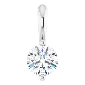 Women's 1/5 Carat Round Natural Diamond Solitaire Pendant Charm In Platinum