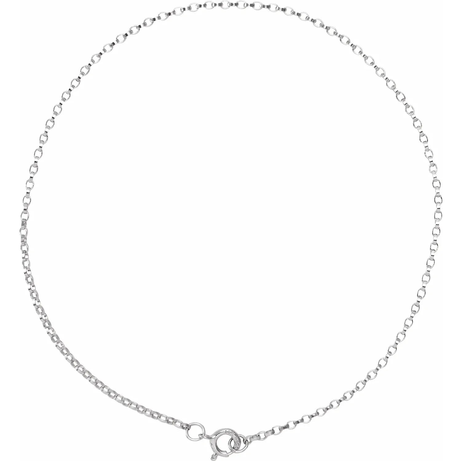 14K White Gold 1.1mm Rolo Chain Link Bracelet