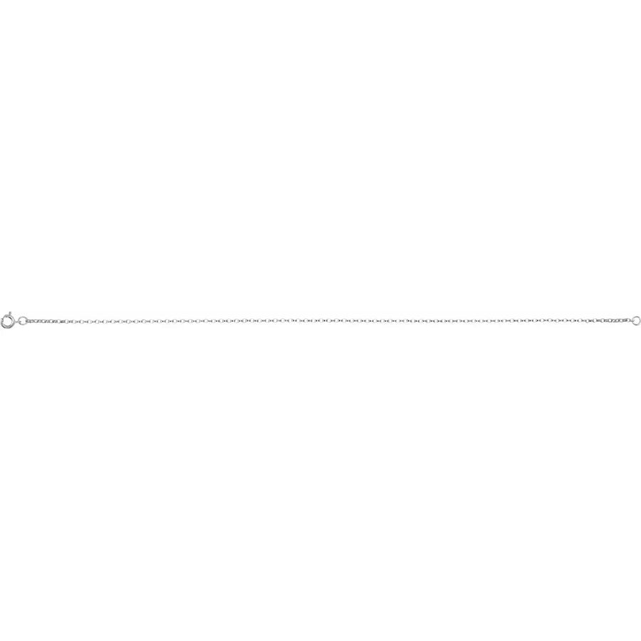 14K White Gold 1.1mm Rolo Chain Link Bracelet