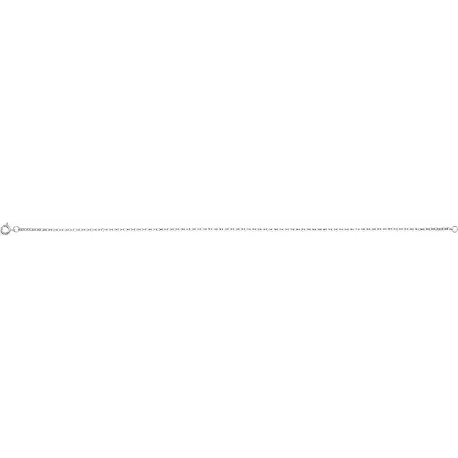 14K White Gold 1.1mm Rolo Chain Link Necklace