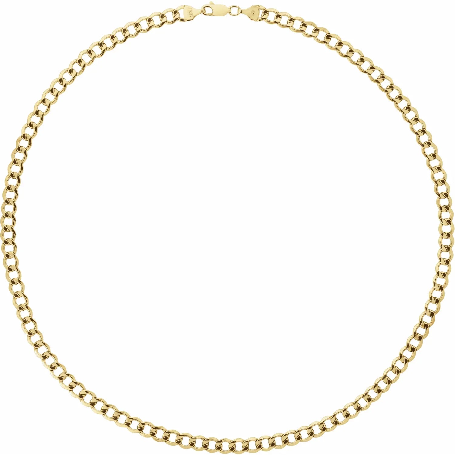 14K Yellow Gold 5.3 mm Lightweight Curb Chain Necklace