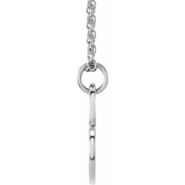 Platinum Engravable Sideways Heart Necklace