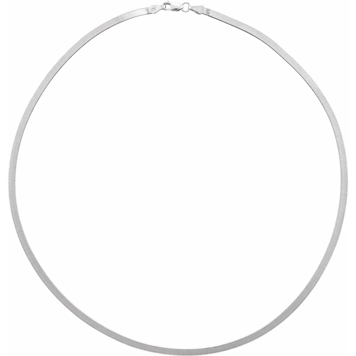 14K White Gold 2.8mm Thin Flexible 18 Inch Herringbone Chain