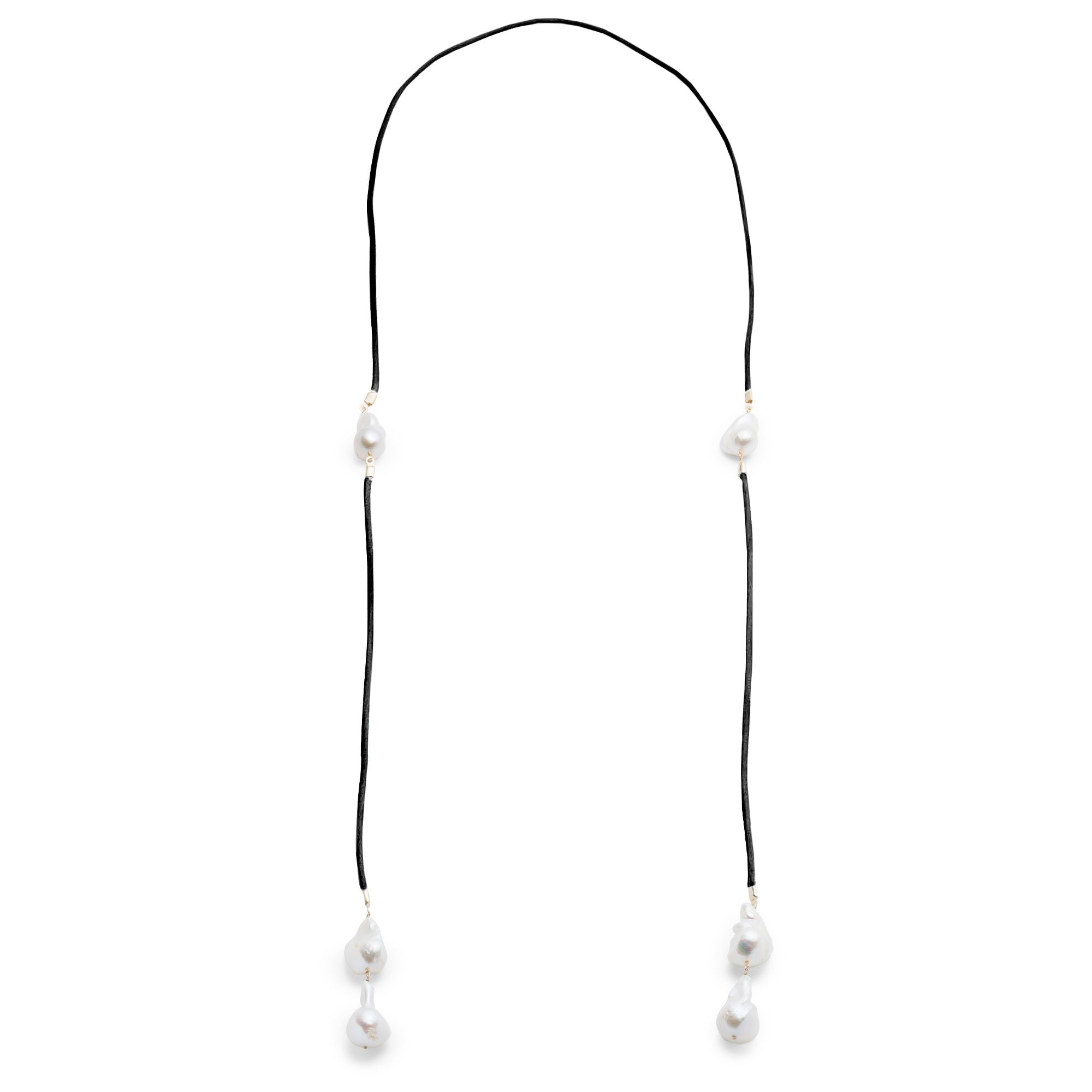Baroque Freshwater 6 Pearl Double Wrap Necklace - Gold