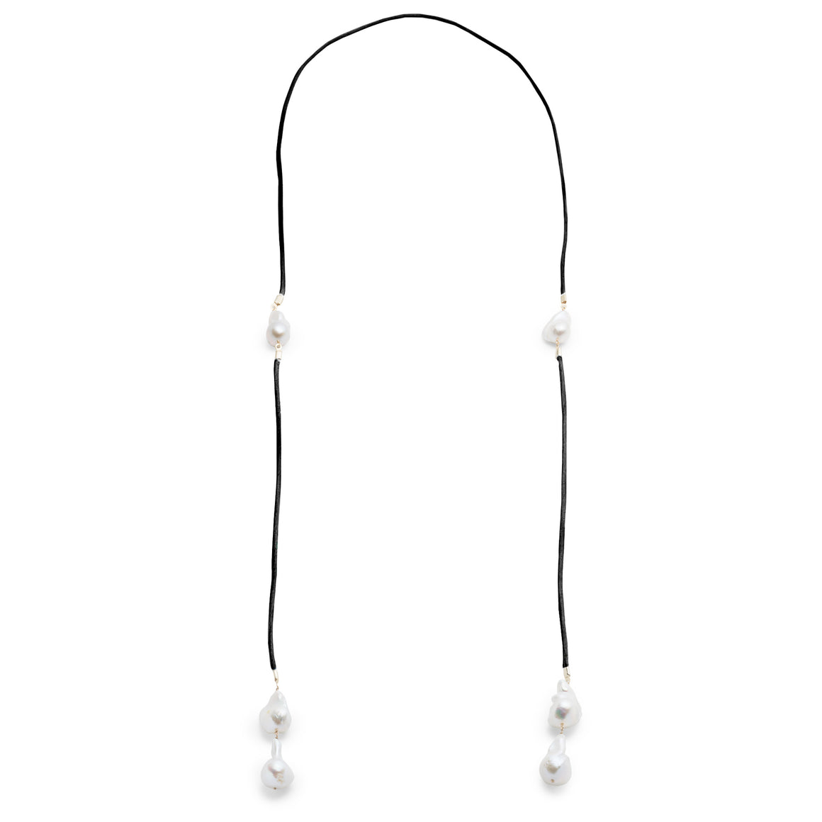 Baroque Freshwater 6 Pearl Double Wrap Necklace - Gold