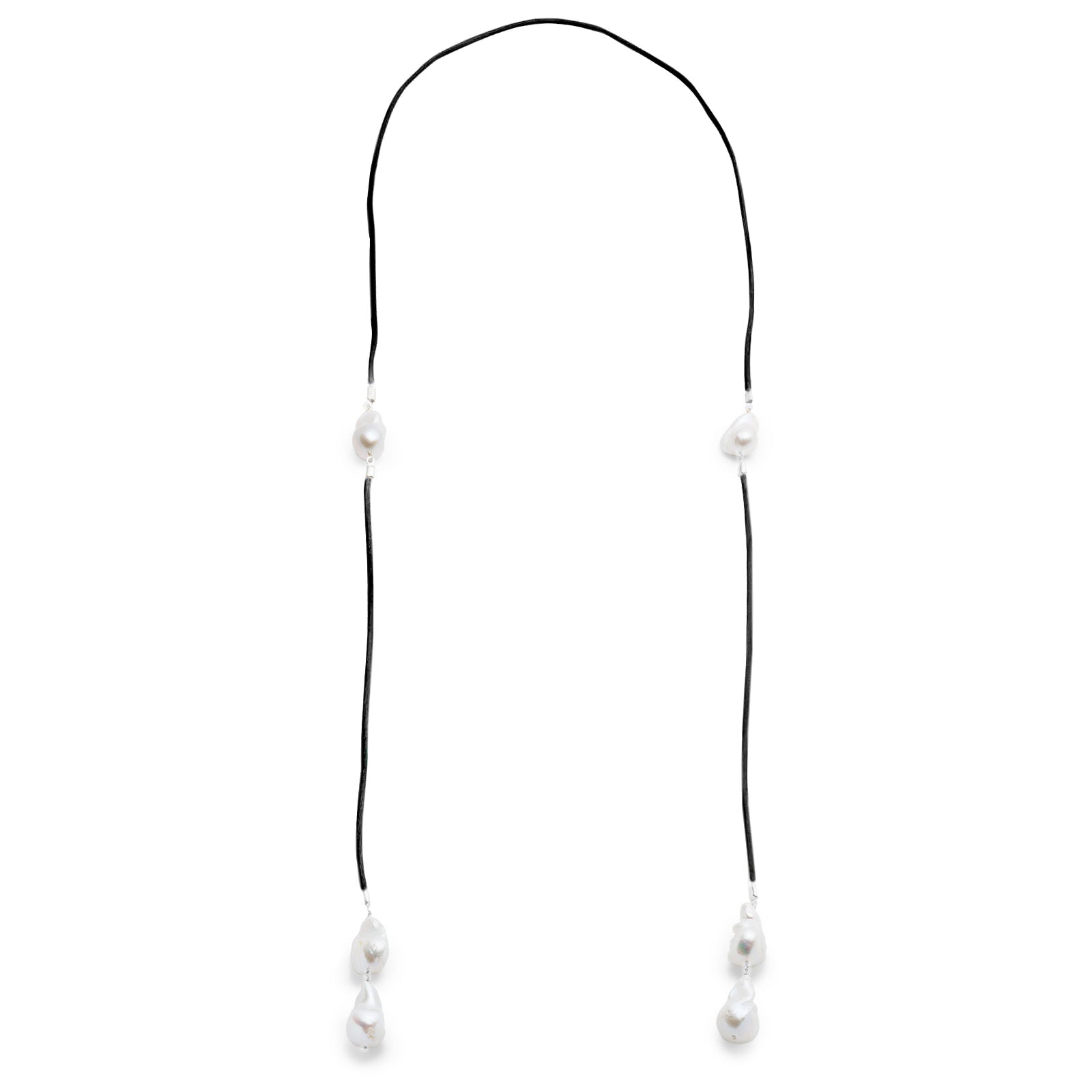 Baroque Freshwater 6 Pearl Double Wrap Necklace - Silver