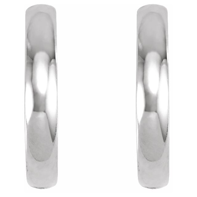 14K White Gold 17.5 mm Hoop Earrings