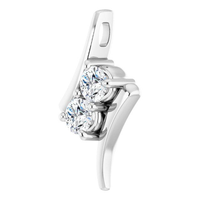 1/2 Carat White Natural Diamond Pendant In Platinum