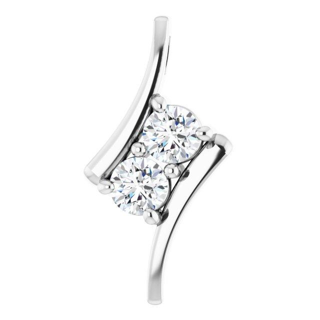 1/2 Carat White Natural Diamond Pendant In 14K Solid White Gold