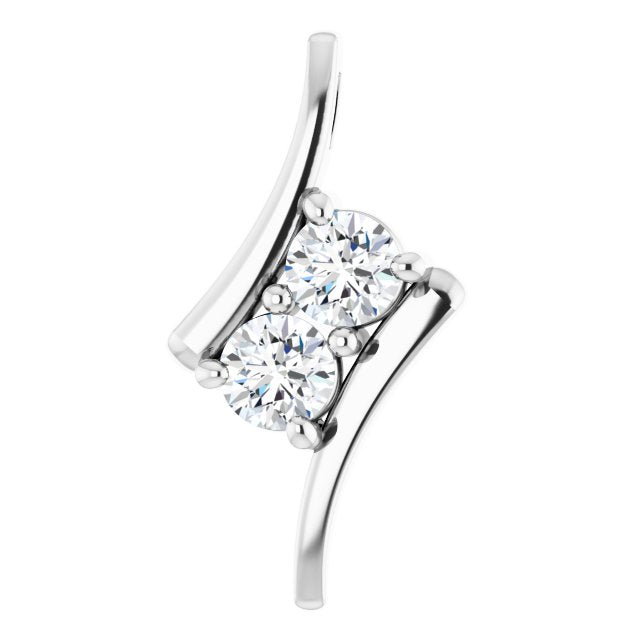 1/2 Carat White Natural Diamond Pendant In Platinum