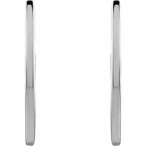 Platinum Geometric Teardrop Hoop Earrings