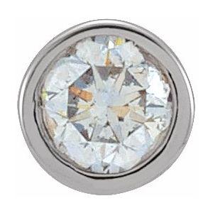 Platinum .06 Carat Natural Diamond Micro Bezel Single Stud Earring