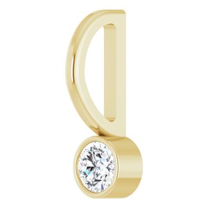 Women's 1/10 Carat Diamond Bezel -Set Charm Pendant In 14K Yellow Gold