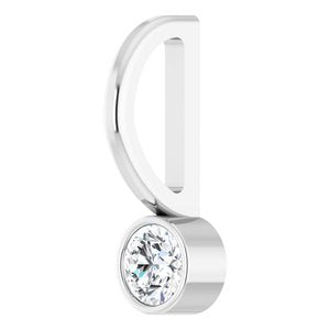 Women's 1/10 Carat Diamond Bezel -Set Charm Pendant In 14K White Gold