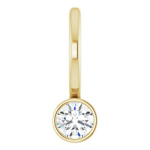 Women's 1/10 Carat Diamond Bezel -Set Charm Pendant In 14K Yellow Gold