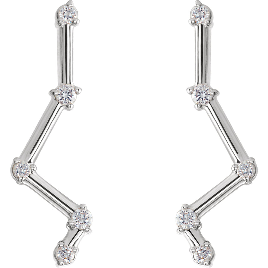 1/10 Ct Diamond Starry Nights Ear Climbers In Platinum