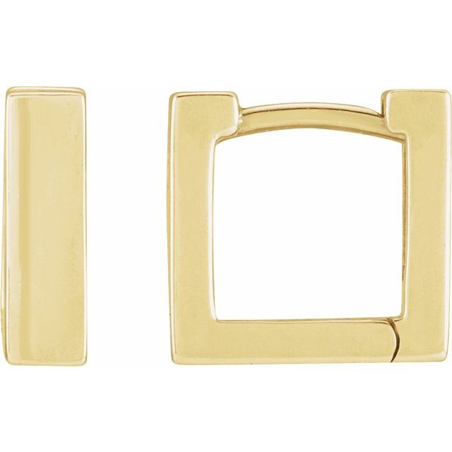 14K Yellow Gold Square Hoop Earrings