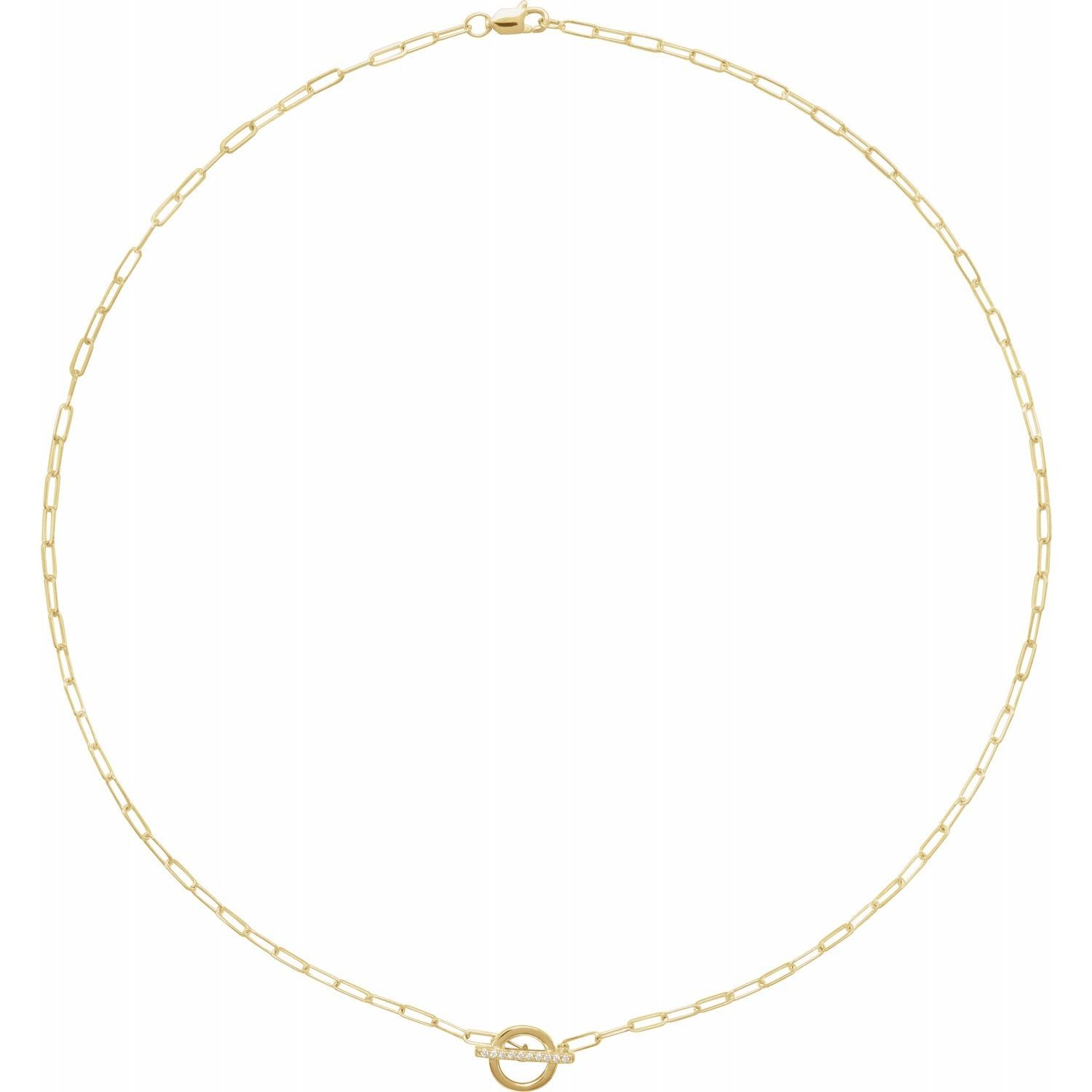 14K Gold 16 Inch Diamond Toggle Necklace