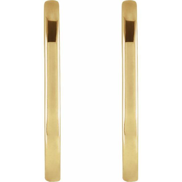 Platinum Elongated Oval Huggie Hoop Earrings