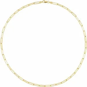 18K Gold Vermeil 3.85mm Long Link Elongated PaperClip Chain Bracelet