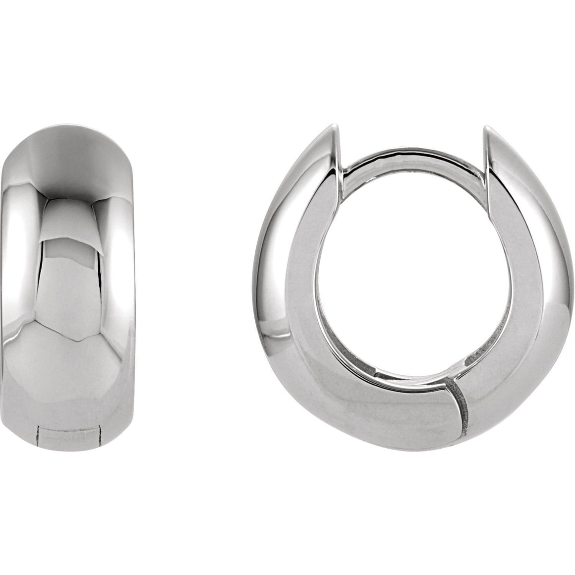 Sterling Silver 12.7 x 5.5 Huggie Hoop Earrings