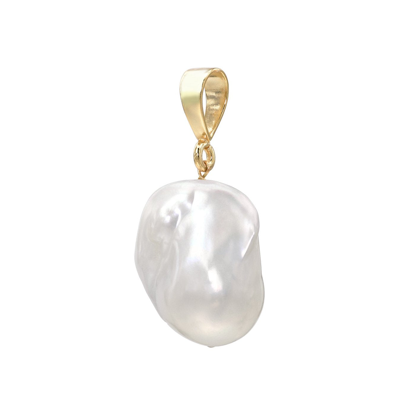 Jean Joaillerie Large White Baroque Freshwater Pearl And 1/2 Carat Diamond Charm Pendant In Sterling Silver
