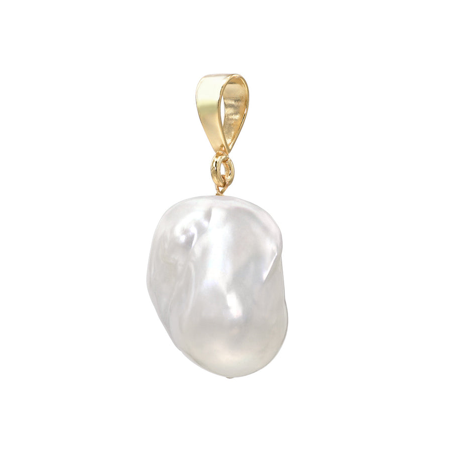 Jean Joaillerie Large White Baroque Freshwater Pearl Sterling Silver Slip On Pendant