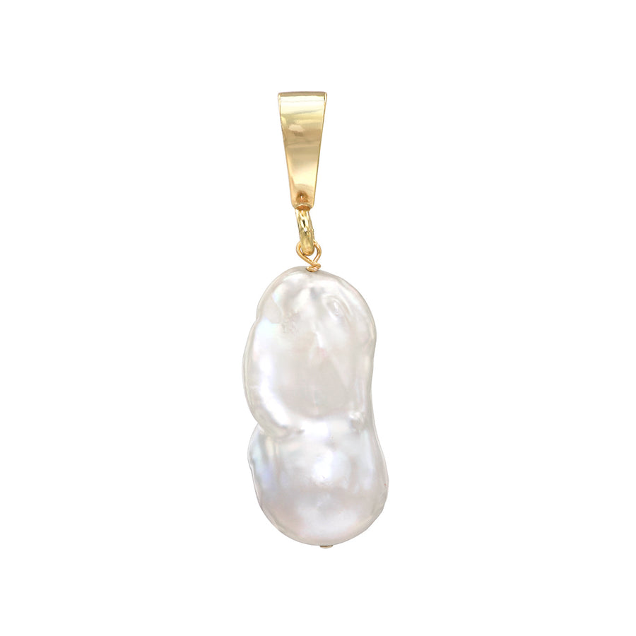 Jean Joaillerie Large White Baroque Freshwater Pearl 14K Gold Vermeil Slip On Pendant