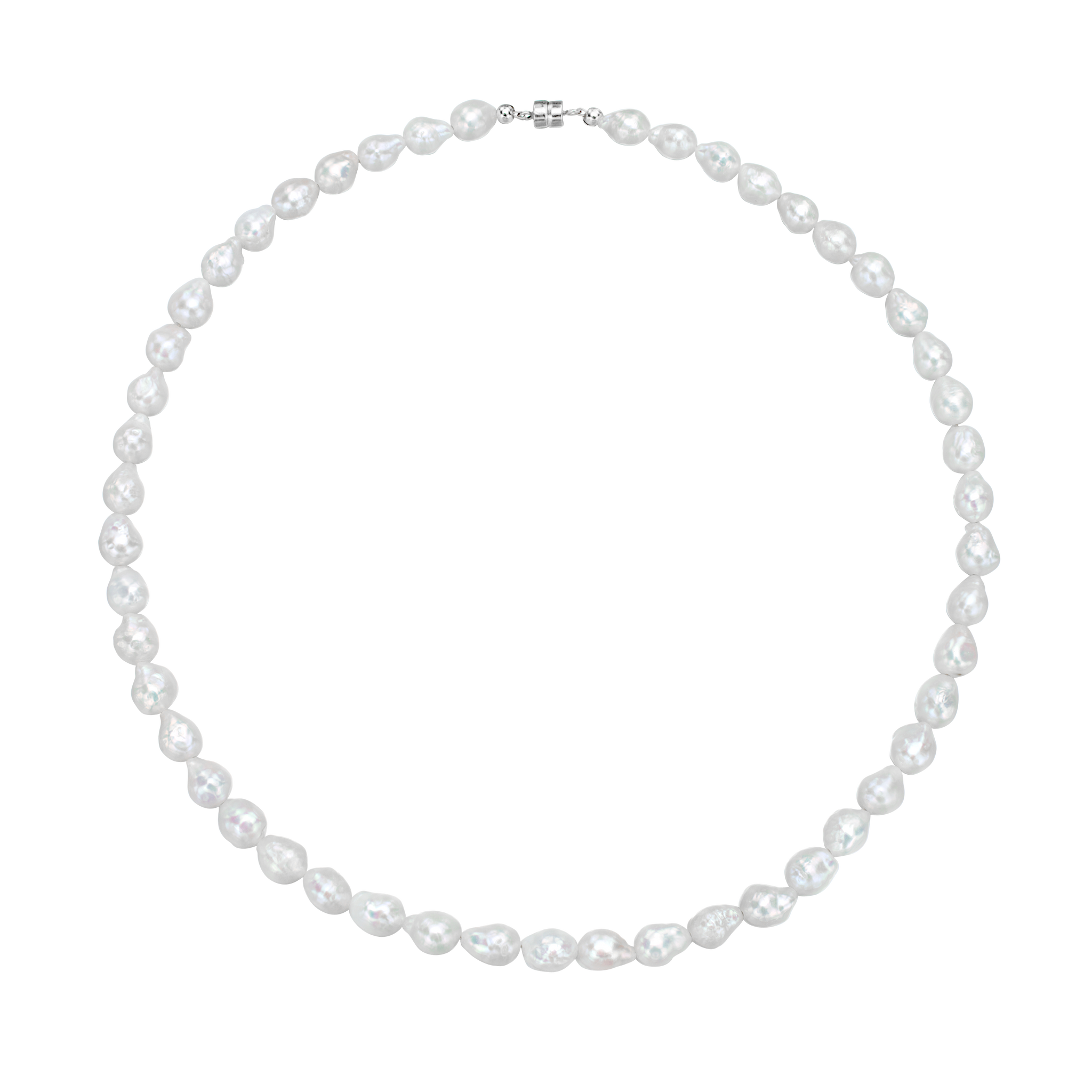 Antibes Multi Length White Baroque Freshwater Pearl Necklace ~ Sterling Silver Clasp