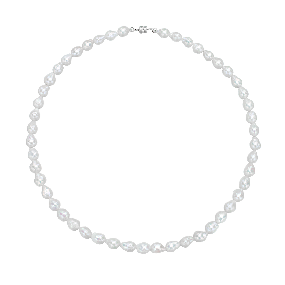 Antibes Multi Length White Baroque Freshwater Pearl Necklace ~ Sterling Silver Clasp