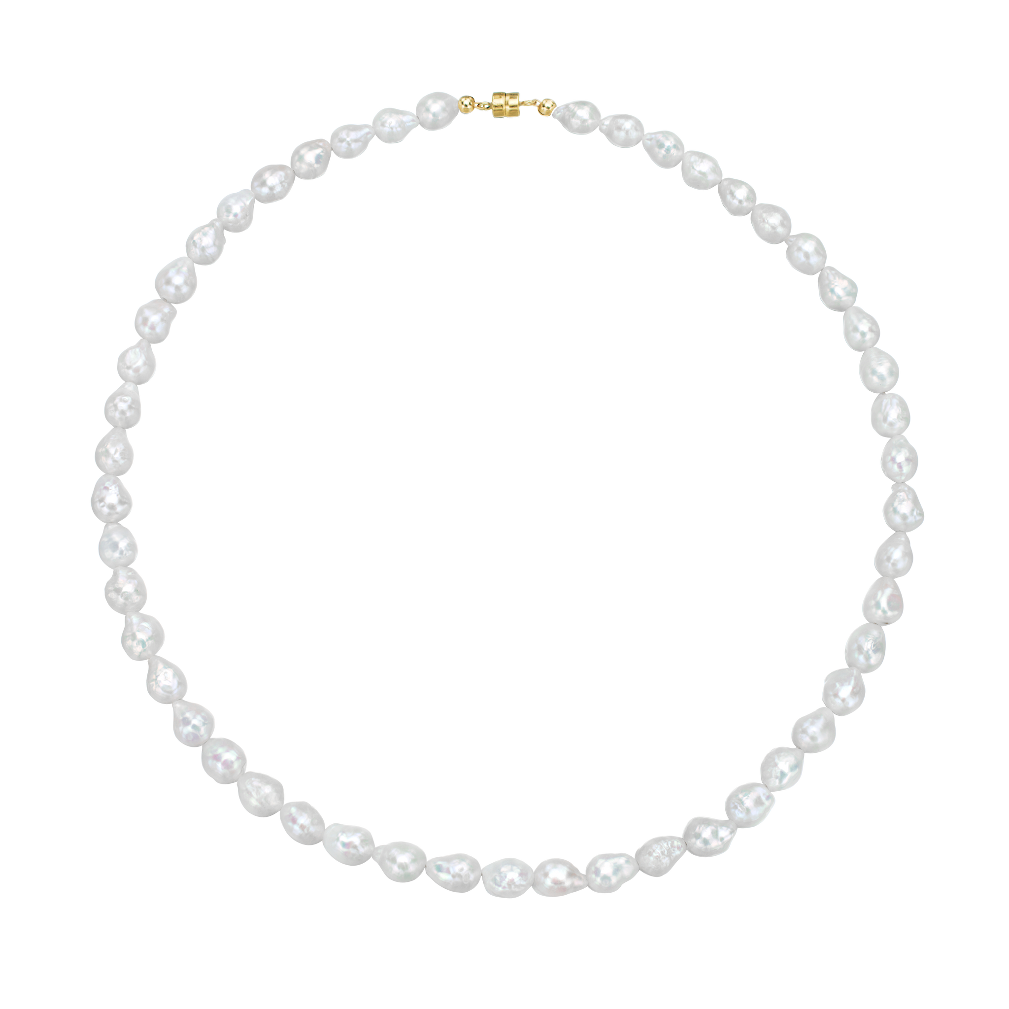 Copy of Antibes White Baroque Freshwater Pearl Necklace ~ Gold Clasp
