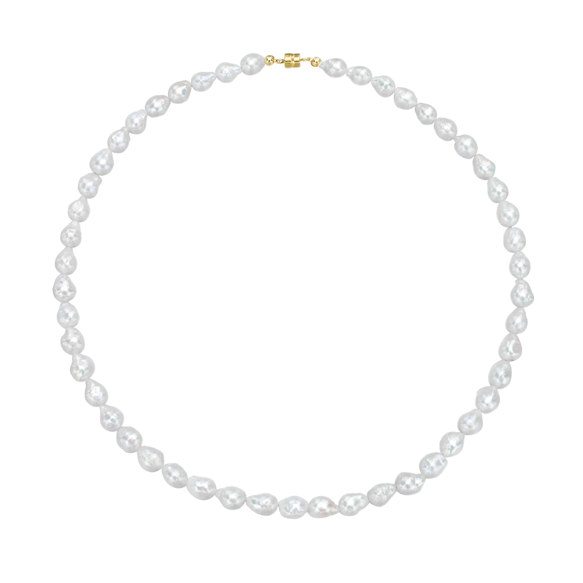 Copy of Antibes White Baroque Freshwater Pearl Necklace ~ Gold Clasp