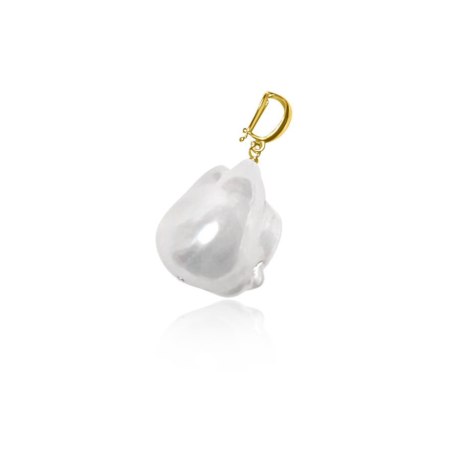 XXL | AAAA Baroque Freshwater Pearl Pendant 14K Sterling Silver Snap-On Clasp